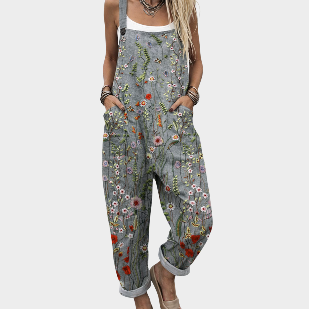 Gray / Floral Pattern / 5XL