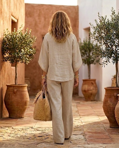 Mariel | Cotton Linen Batwing Set