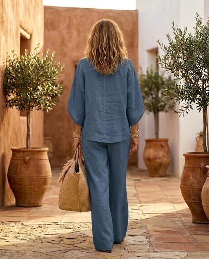 Mariel | Cotton Linen Batwing Set